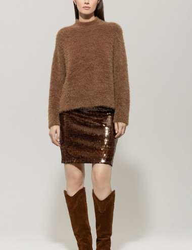 Mini jupe avec paillettes -...