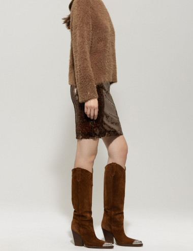 Mini jupe avec paillettes -...