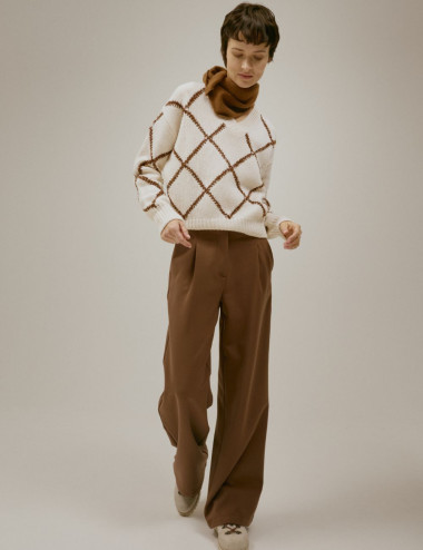 Pantalon à taille haute...