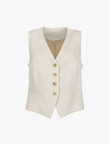 Gilet crème en velours...