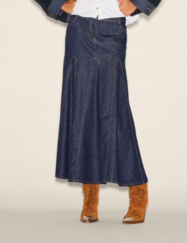 Jupe godet en denim  -...