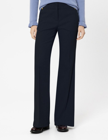 Pantalon fendu en gabardine...