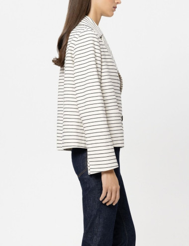 Veste caban à rayures -...