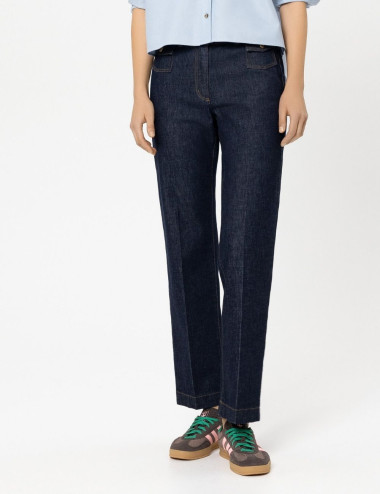 Denim droit authentique -...