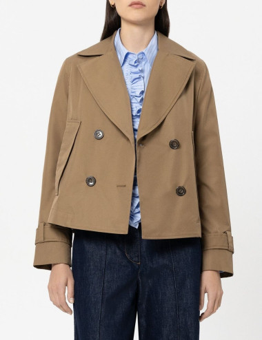 Veste trench en gabardine -...