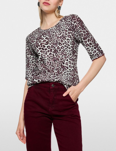 T-shirt en maille côtelée...