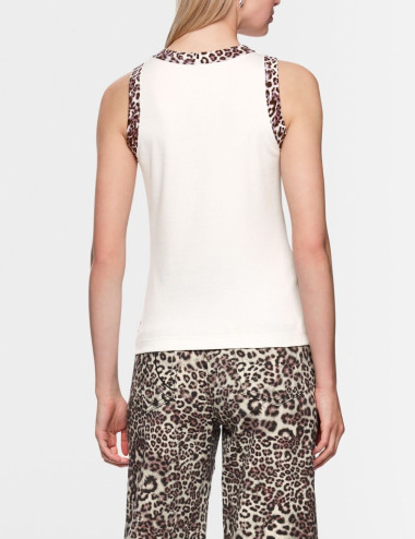 Top à imprimé léopard -...