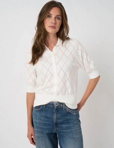 Pull blanc à manches...