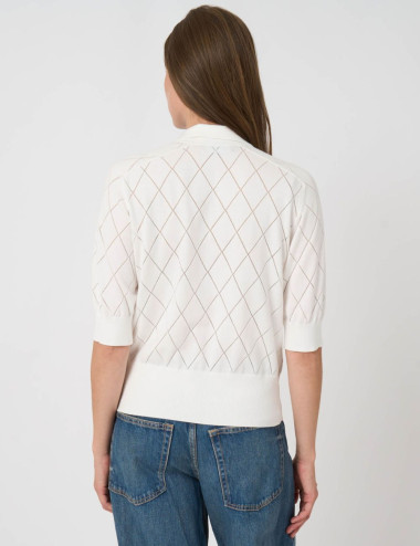 Pull blanc à manches...