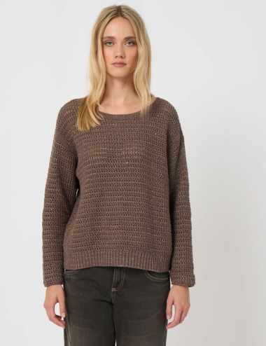 Pull ajouré taupe - Repeat