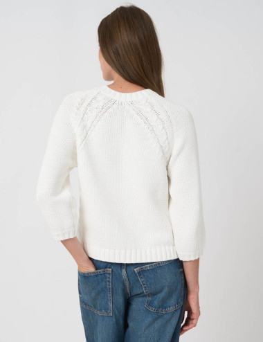 Pull blanc en maille...