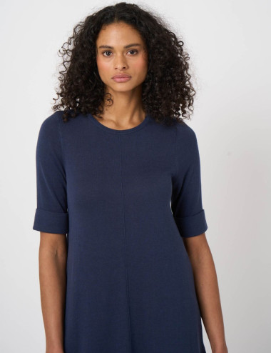 Robe manches courtes bleu...