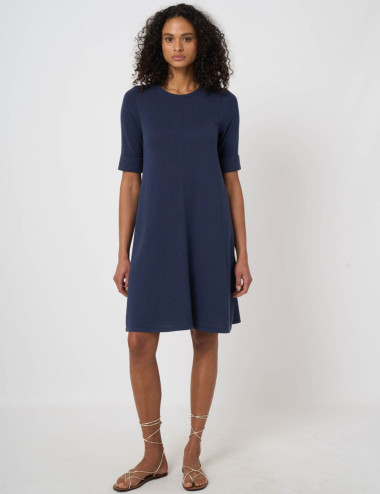 Robe manches courtes bleu...