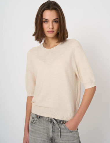 Pull ivoire à manches...