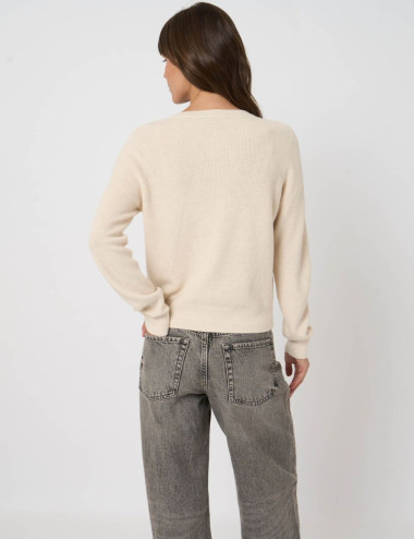 Cardigan ivoire en maille...