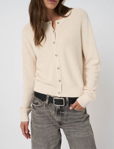 Cardigan ivoire en maille...