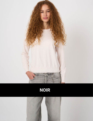 Pull basique noir à manches...