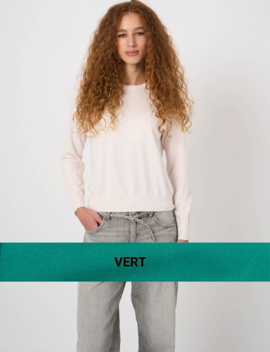 Pull basique vert à manches...