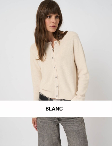 Cardigan blanc en maille...