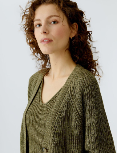 Cardigan vert jardin en...