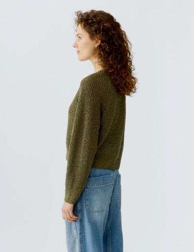 Cardigan vert jardin en...