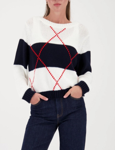 Pull tricoté avec motif...