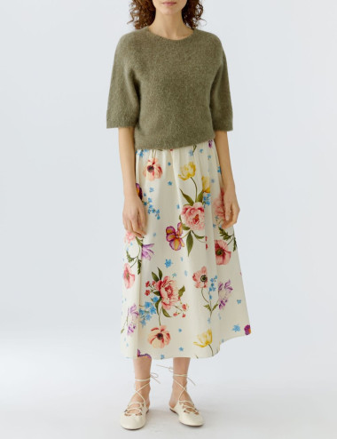 Jupe midi à imprimé floral...