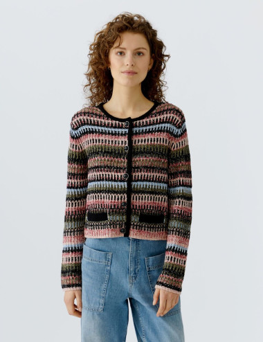Cardigan en maille rayé...
