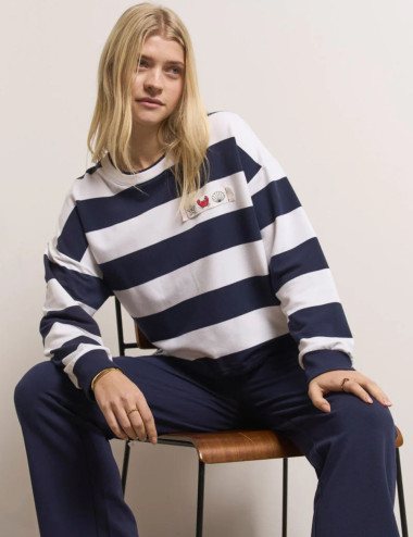 Pull en molleton à larges...