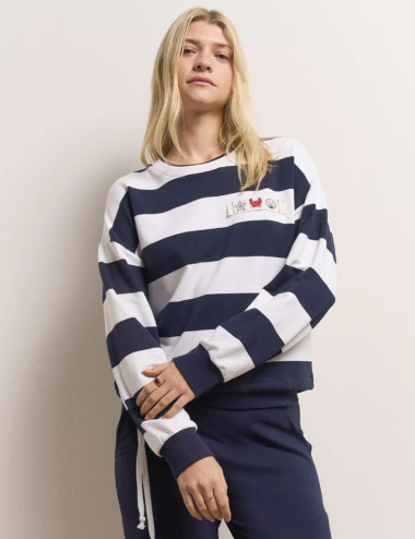 Pull en molleton à larges...