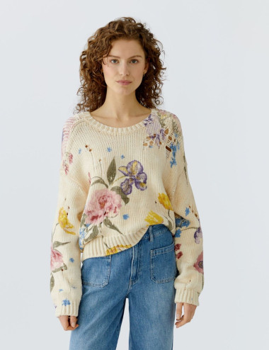Pull en maille floral - Oui
