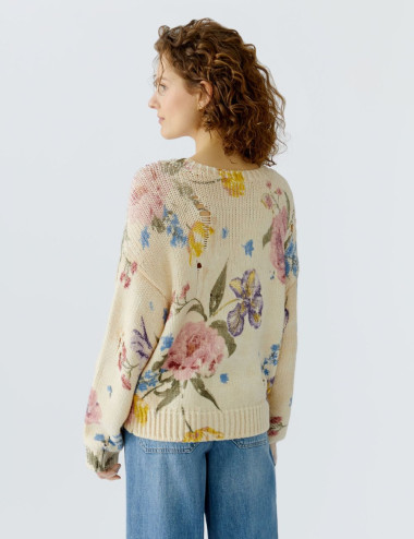 Pull en maille floral - Oui