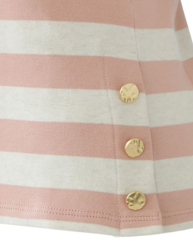 T-Shirt rayé blanc et rose...