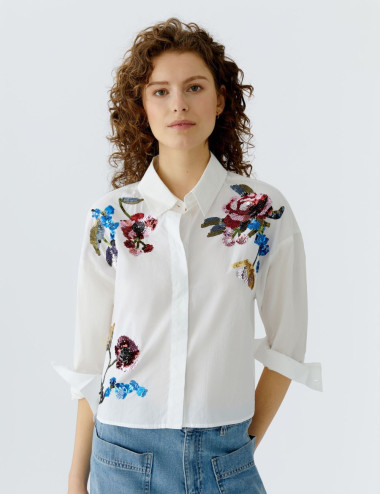 Chemise blanche brodée de...