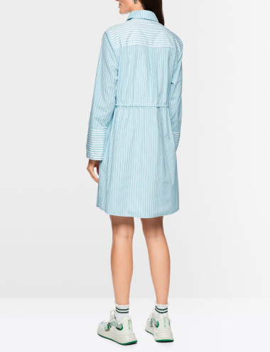 Mini-robe rayée en coton -...