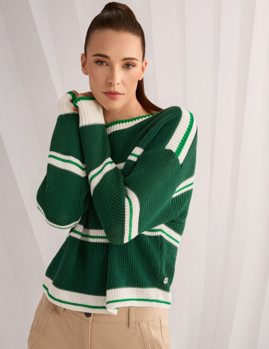 Pull à rayures tricoté en...