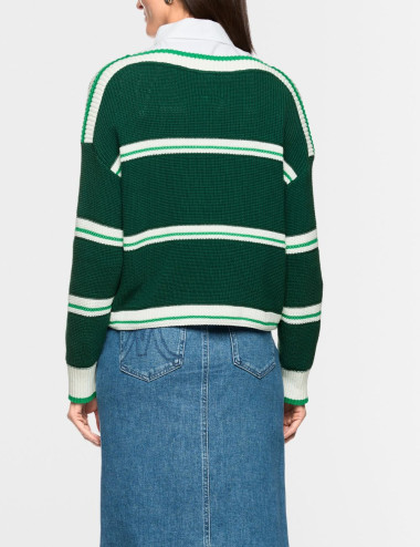 Pull à rayures tricoté en...
