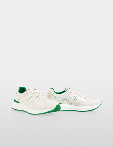 Baskets en cuir mélangé...