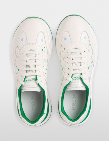 Baskets en cuir mélangé...