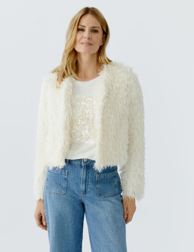 Veste à effet plumes - Oui