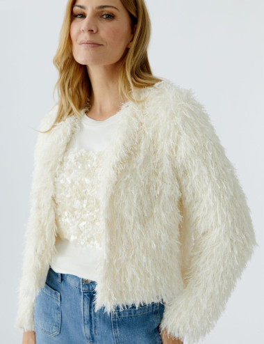 Veste à effet plumes - Oui