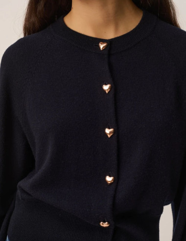 Cardigan Arbalette marine -...