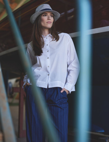 Chemisier Frederike blanc à...