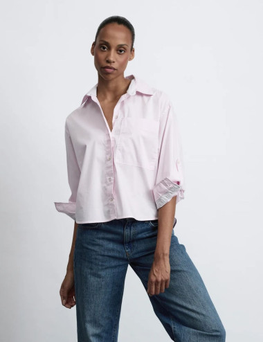 Chemisier Mila rose - Fil Noir