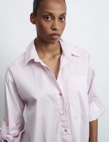 Chemisier Mila rose - Fil Noir