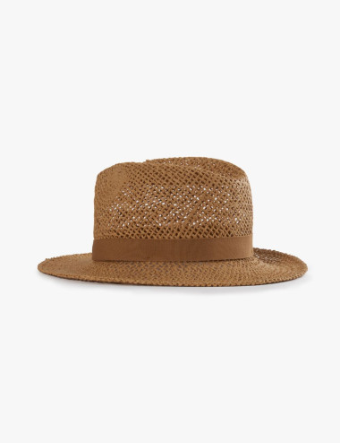 Chapeau en paille camel -...