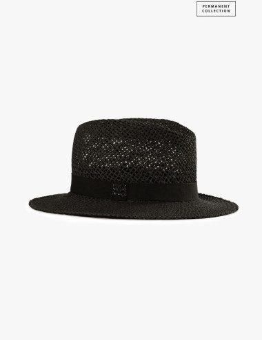 Chapeau de paille noir -...