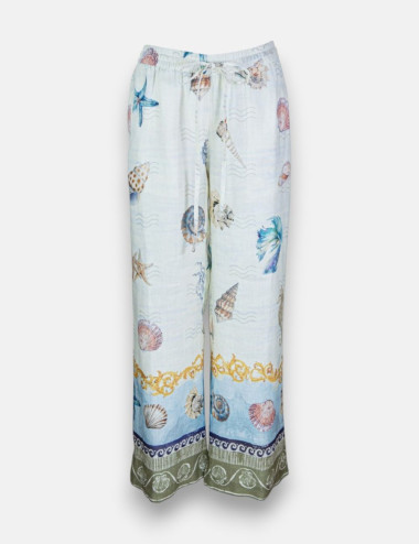 Pantalon imprimé coquillage...