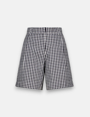 Short à motif vichy noir -...