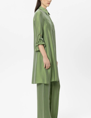 Robe chemisier en soie...